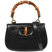 Gucci Black Bamboo 2way Handbag 000.2046.0633 186735