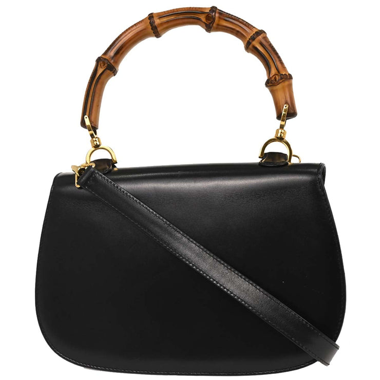 Gucci Black Bamboo 2way Handbag 000.2046.0633 186735