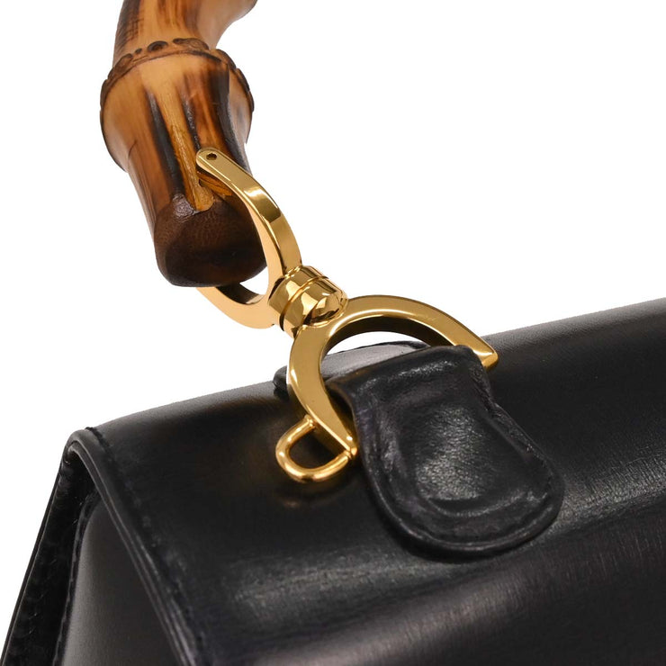 Gucci Black Bamboo 2way Handbag 000.2046.0633 186735
