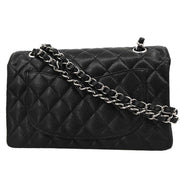 Chanel Black Calfskin Small Classic Double Flap Shoulder Bag 186759