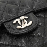 Chanel Black Calfskin Small Classic Double Flap Shoulder Bag 186759