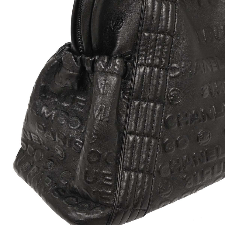 Chanel Black Calfskin Rue Cambon Embossed Unlimited Shoulder Bag 186762