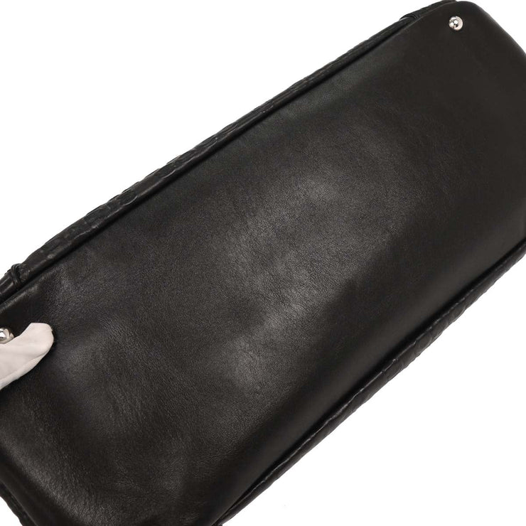 Chanel Black Calfskin Rue Cambon Embossed Unlimited Shoulder Bag 186762