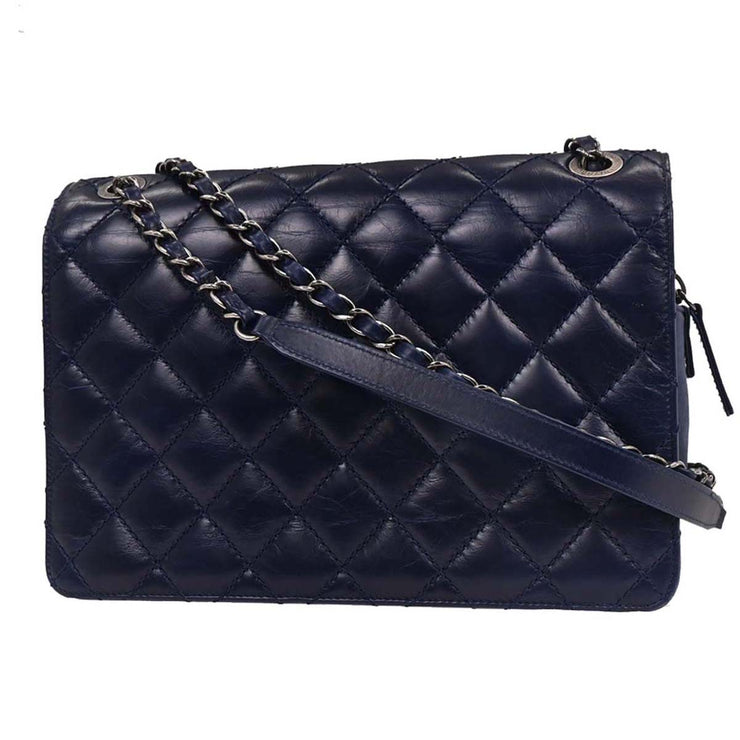 Chanel Navy Calfskin Day Trip Flap Bag 186764