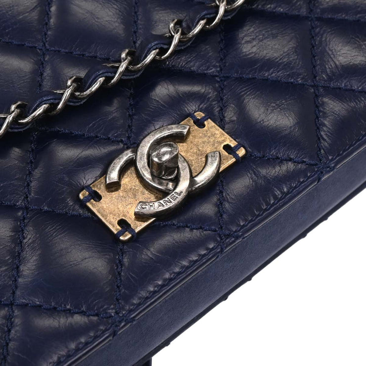 Chanel Navy Calfskin Day Trip Flap Bag 186764