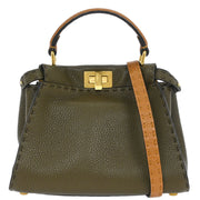 Fendi Brown Leather Peekaboo 2way Handbag 8BN244-E1C-208-10429 186770