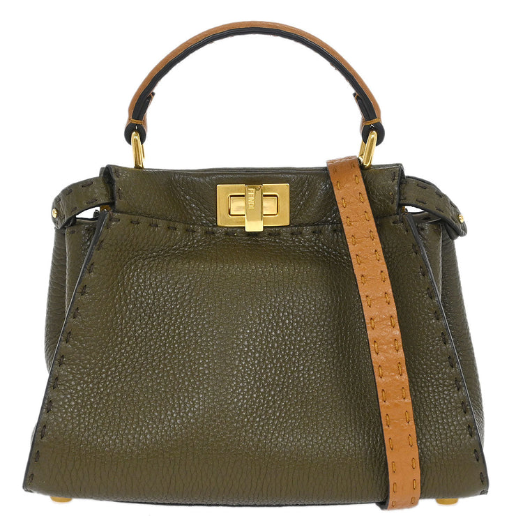 Fendi Brown Leather Peekaboo 2way Handbag 8BN244-E1C-208-10429 186770