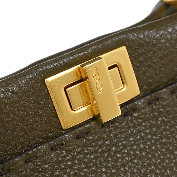 Fendi Brown Leather Peekaboo 2way Handbag 8BN244-E1C-208-10429 186770