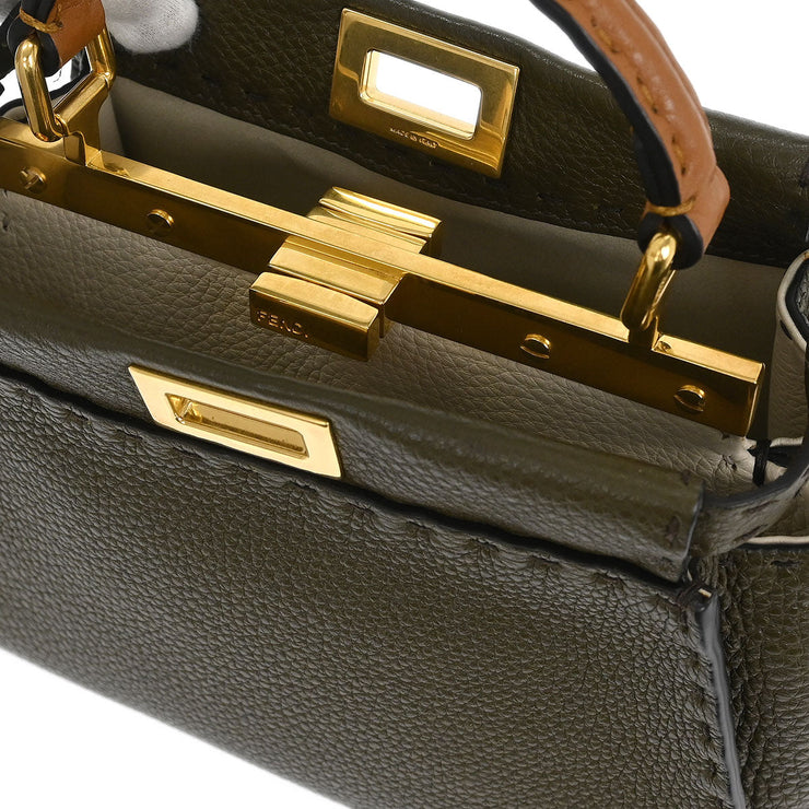 Fendi Brown Leather Peekaboo 2way Handbag 8BN244-E1C-208-10429 186770