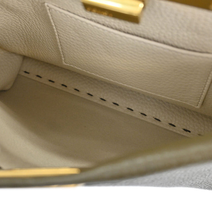 Fendi Brown Leather Peekaboo 2way Handbag 8BN244-E1C-208-10429 186770