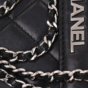 Chanel Black Lambskin Delivery Cutout 2way Handbag 186776