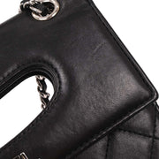 Chanel Black Lambskin Delivery Cutout 2way Handbag 186776