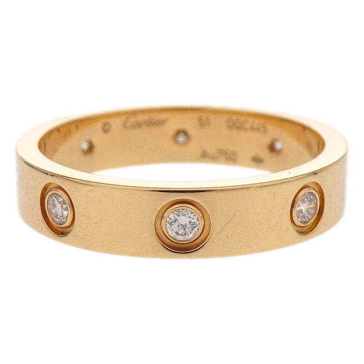 Cartier Mini Love Ring Au750 Diamond #51 OQC445 186785