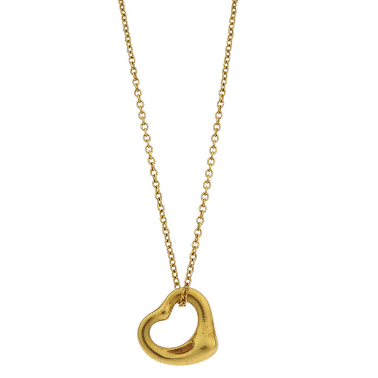 Tiffany & Co. Open Heart Pendant Necklace 750 Gold 186792