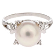 Mikimoto Ring 18K Pearl Silver #49 186798