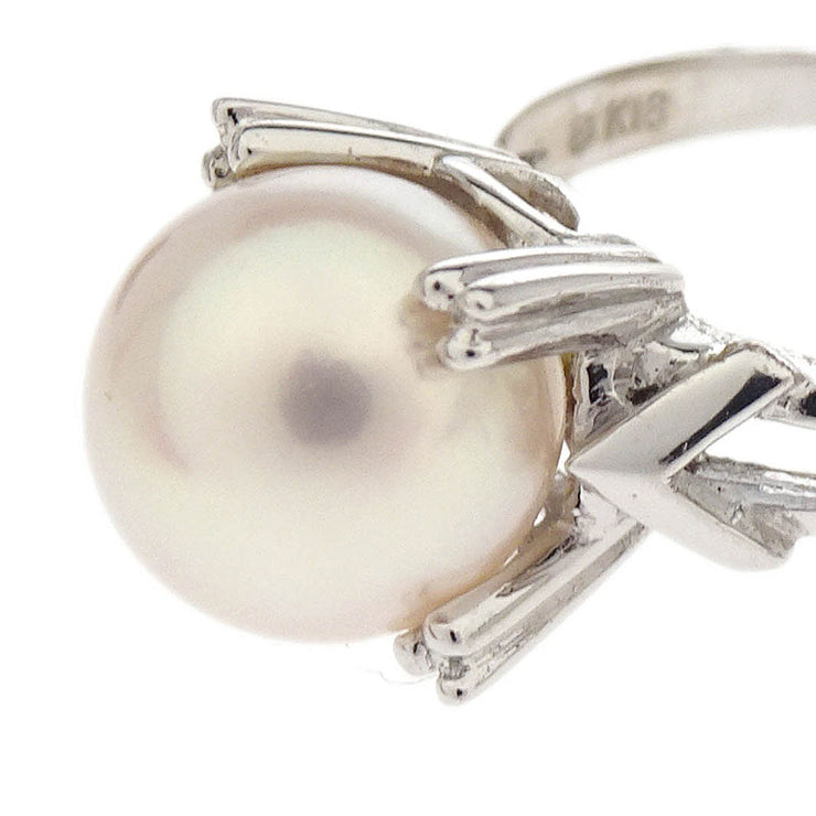 Mikimoto Ring 18K Pearl Silver #49 186798