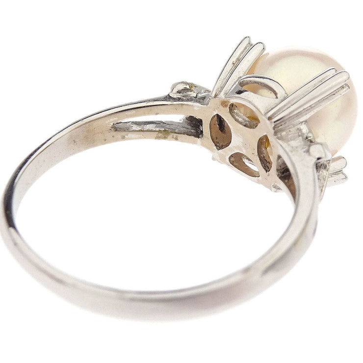 Mikimoto Ring 18K Pearl Silver #49 186798