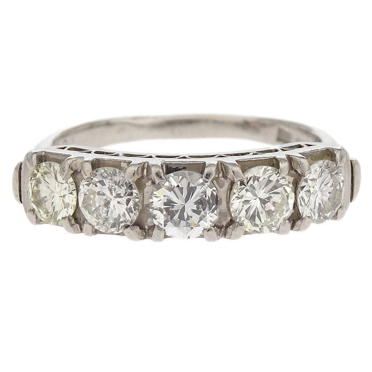 Ring Pt850 Diamond Silver #53 186803