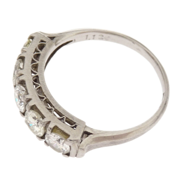 Ring Pt850 Diamond Silver #53 186803