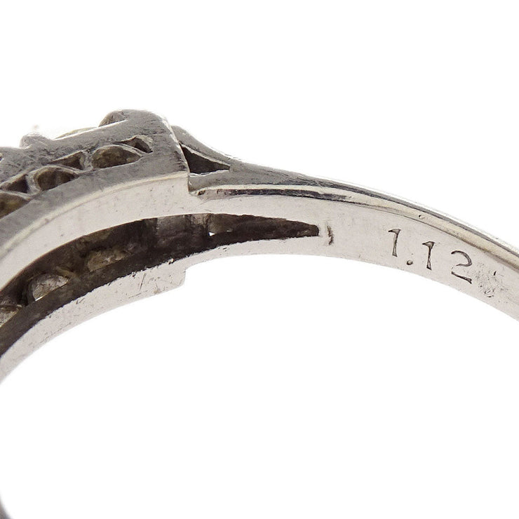 Ring Pt850 Diamond Silver #53 186803