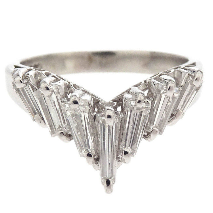 Ring Pt900 Diamond Silver #49 186805