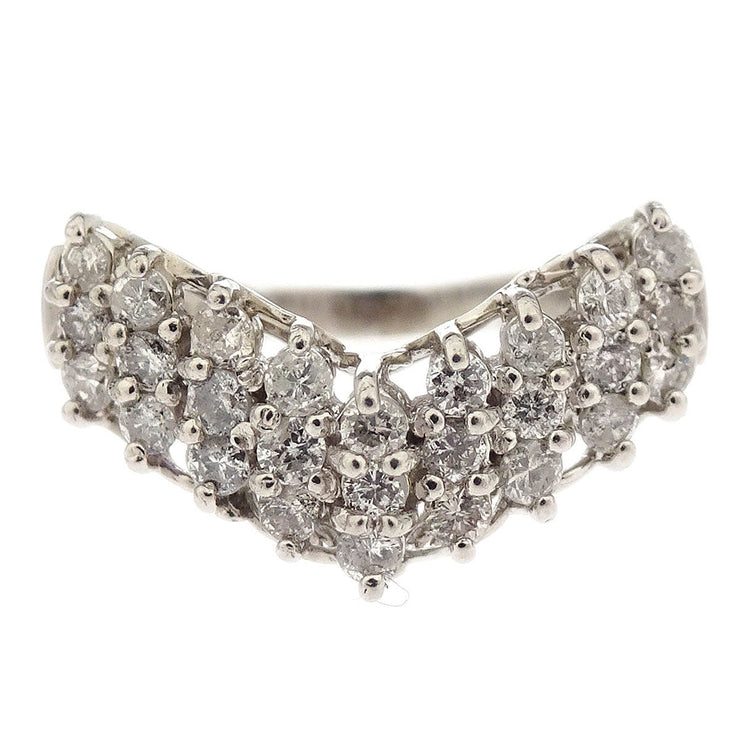 Ring Pt900 Diamond Silver #48 186808