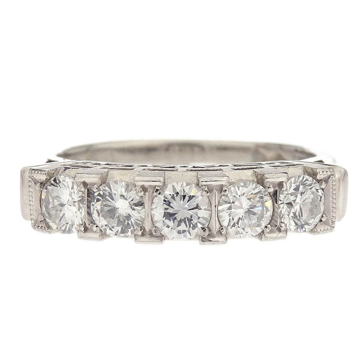 Ring Pt900 Diamond Silver #51 186809