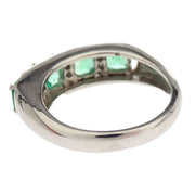 Ring Pt900 Emerald Diamond Silver #52 186811
