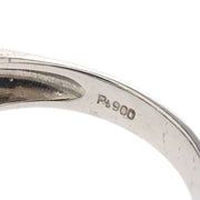 Ring Pt900 Emerald Diamond Silver #52 186811