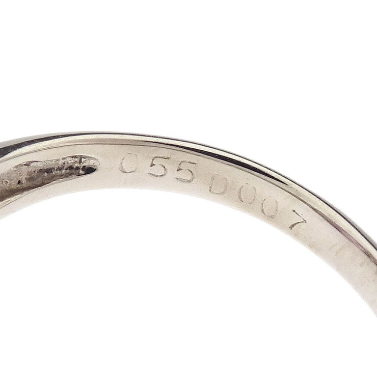 Ring Pt850 Sapphire Diamond Silver #46 186812