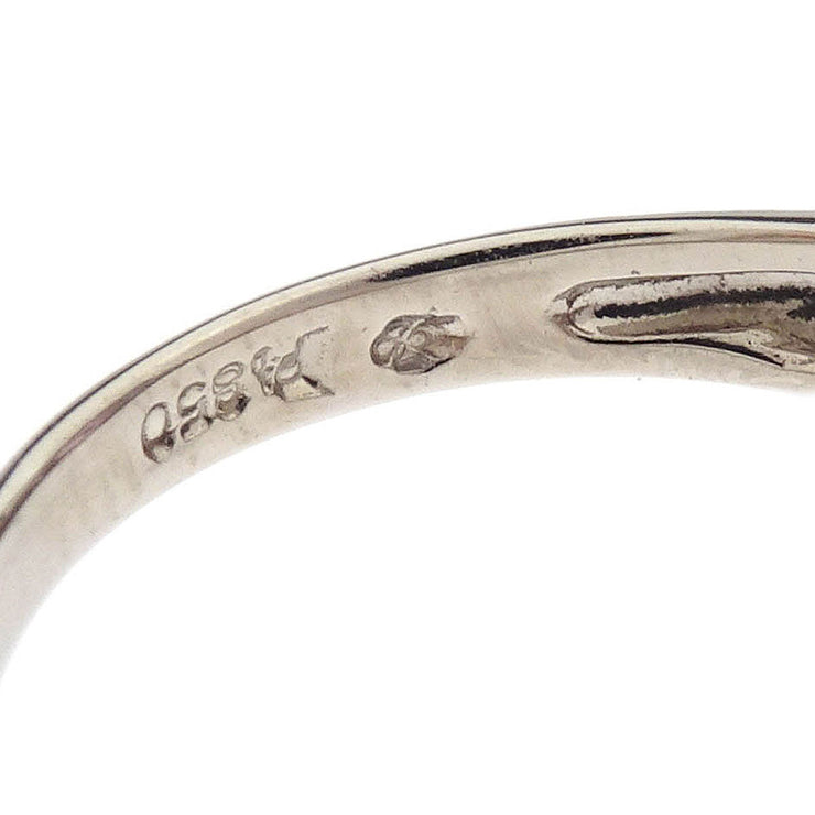 Ring Pt850 Sapphire Diamond Silver #46 186812