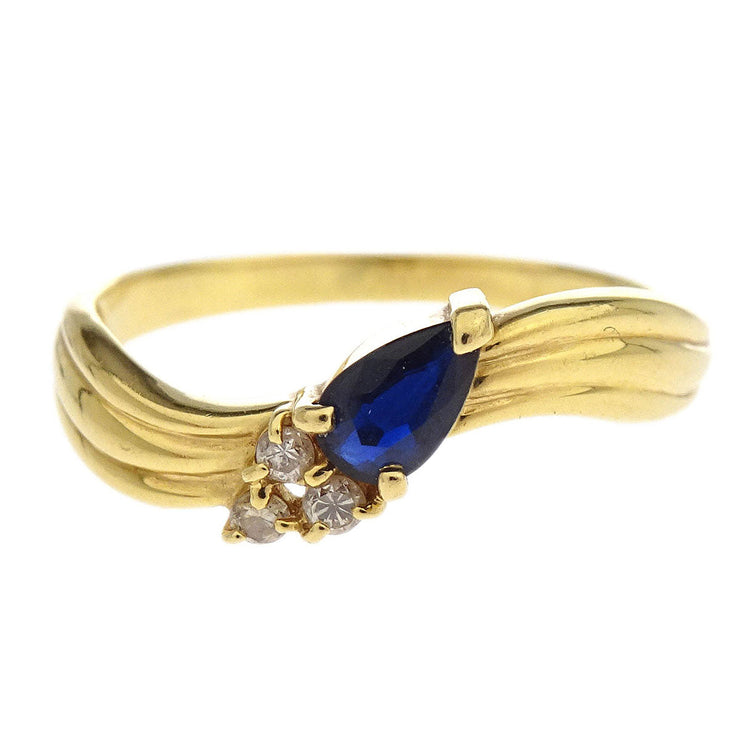 Ring Sapphire Diamond 18K Gold #50 186813