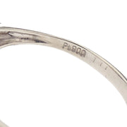 Ring Pt900 Sapphire Diamond Silver #61 186814