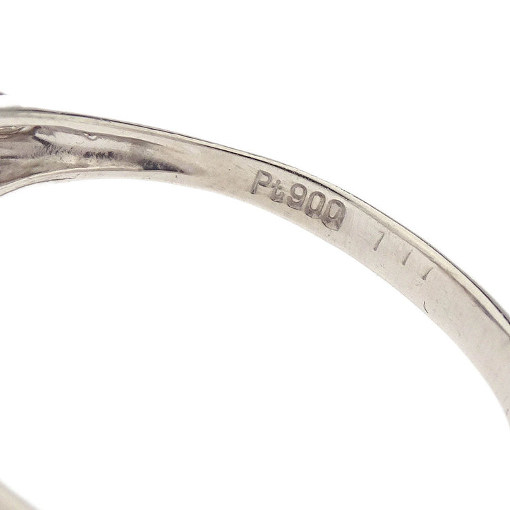 Ring Pt900 Sapphire Diamond Silver #61 186814
