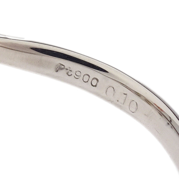 Ring Pt900 Pearl Diamond Silver #51 186817