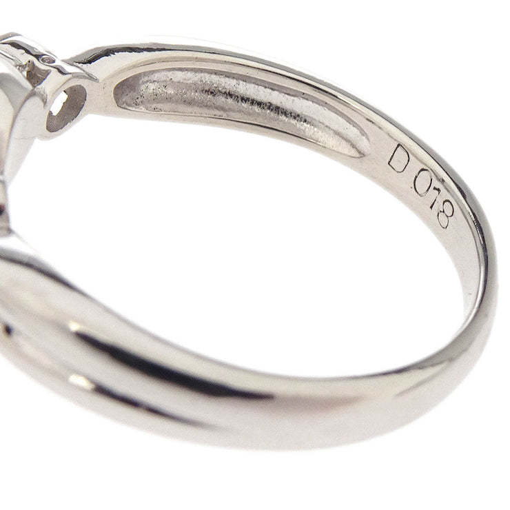 Ring Pt900 Pearl Diamond Silver #49 186818