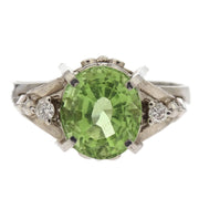 Ring Pm850 Peridot Diamond Silver #56 186822