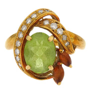Ring 18K Peridot Diamond Gold #50 186823