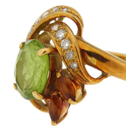 Ring 18K Peridot Diamond Gold #50 186823