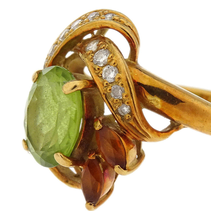 Ring 18K Peridot Diamond Gold #50 186823