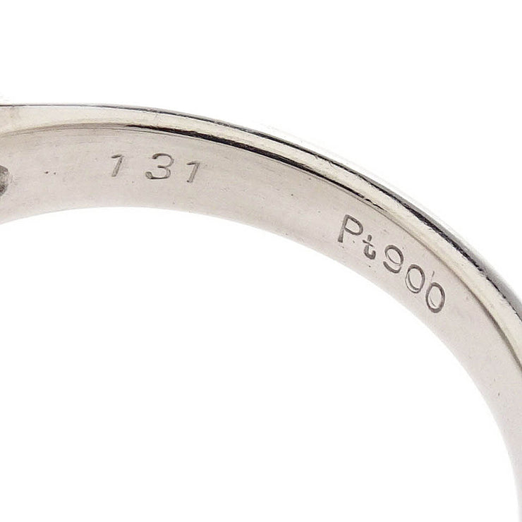 Ring Pt900 Jade Diamond Silver #50 186824