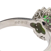 Ring Pt900 Jade Diamond Silver #50 186824