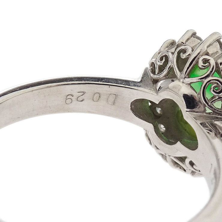 Ring Pt900 Jade Diamond Silver #50 186824