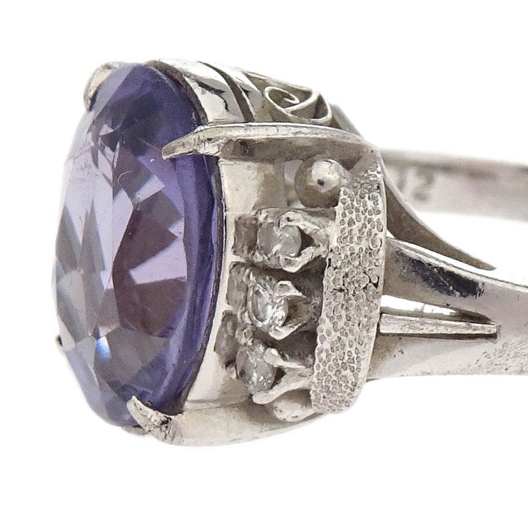 Ring Pm850 Sapphire Diamond Silver #52 186825