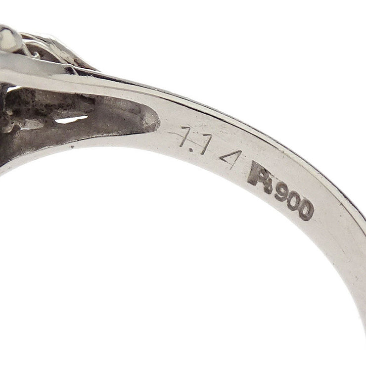 Ring Pt900 Sapphire Diamond Silver #50 186829