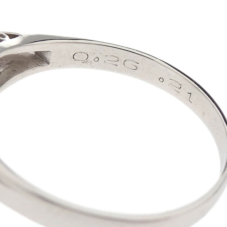 Ring Pt900 Emerald Diamond Silver #52 186831