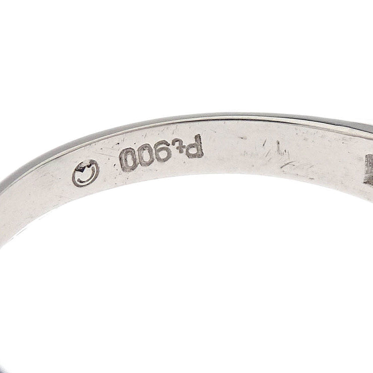 Ring Pt900 Emerald Diamond Silver #52 186831