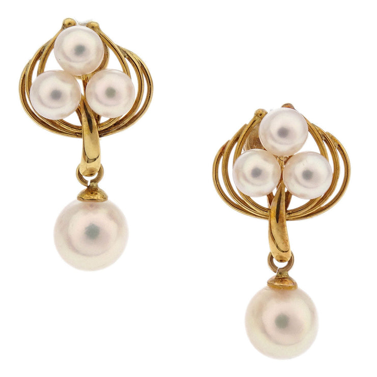 Dangle Earrings Clip-On Pearl Gold 18K 186836