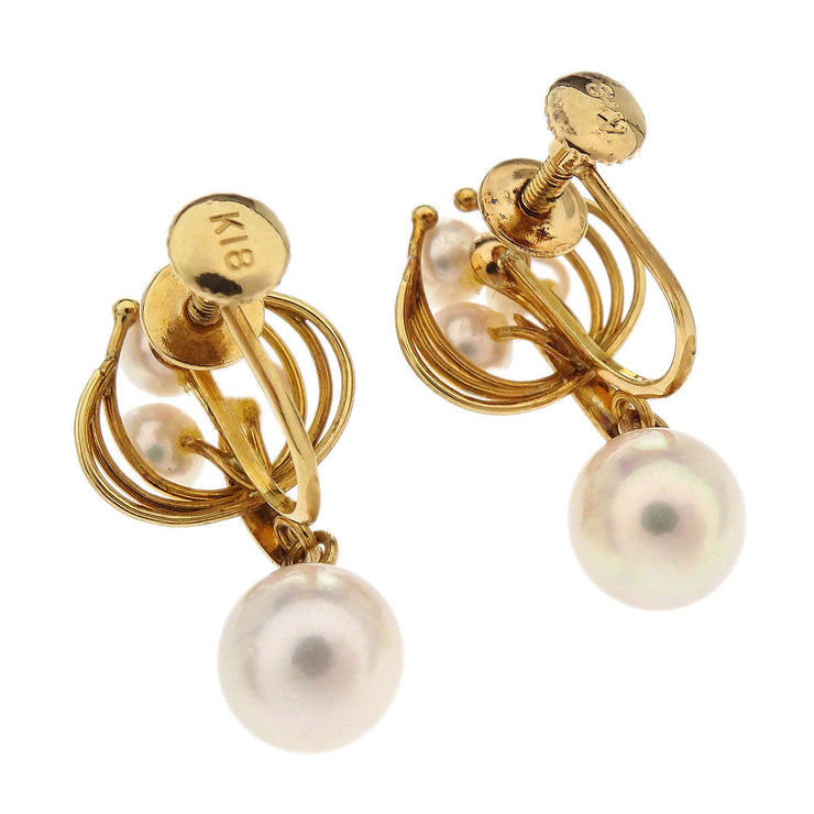 Dangle Earrings Clip-On Pearl Gold 18K 186836
