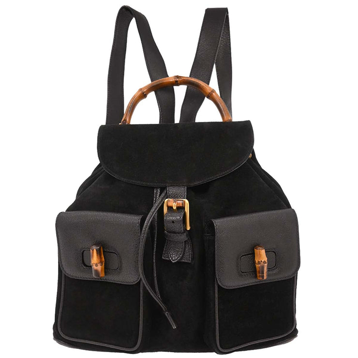 Gucci Black Suede Bamboo Backpack 003¥2058¥0016 186837